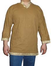 02 - Льняная рубаха, отделка - тесьма с золоченой нитью. 1000 р.